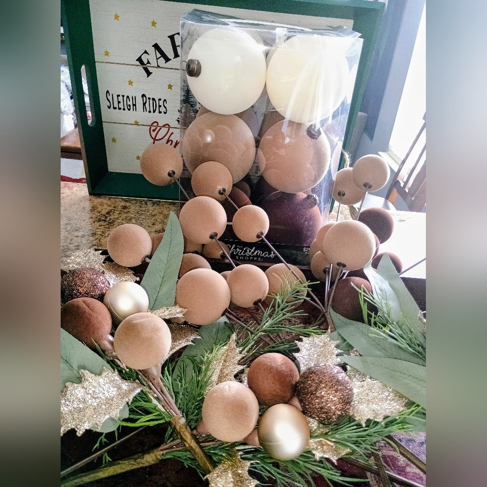 Christmas Decoration Chocolate Brown, Tan & Cream Ornaments
